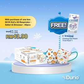 Durio 901K Kid’s 3D Respirator - Safari  & Dinosaur - (40pcs)